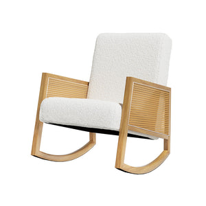 Artiss Rocking Chair Armchair Boucle Accent Chairs Sherpa Upholstered White-0