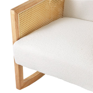 Artiss Rocking Chair Armchair Boucle Accent Chairs Sherpa Upholstered White-2