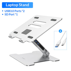 ORICO Foldable Laptop Stand 4 Port USB3.0 Aluminum Notebook Riser Desktop Laptop Cooling Stand for Macbook Dell