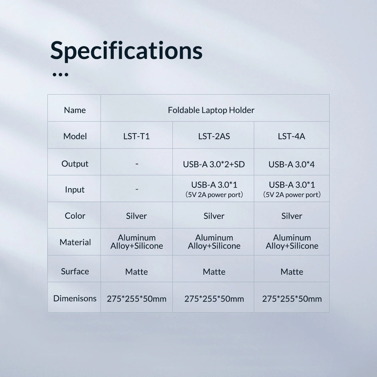 ORICO Foldable Laptop Stand 4 Port USB3.0 Aluminum Notebook Riser Desktop Laptop Cooling Stand for Macbook Dell