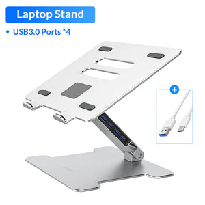 ORICO Foldable Laptop Stand 4 Port USB3.0 Aluminum Notebook Riser Desktop Laptop Cooling Stand for Macbook Dell