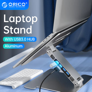 ORICO Foldable Laptop Stand 4 Port USB3.0 Aluminum Notebook Riser Desktop Laptop Cooling Stand for Macbook Dell
