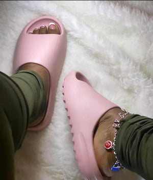 Pink Fashion Slippers For Women Solid Color Casual Home Slipper
