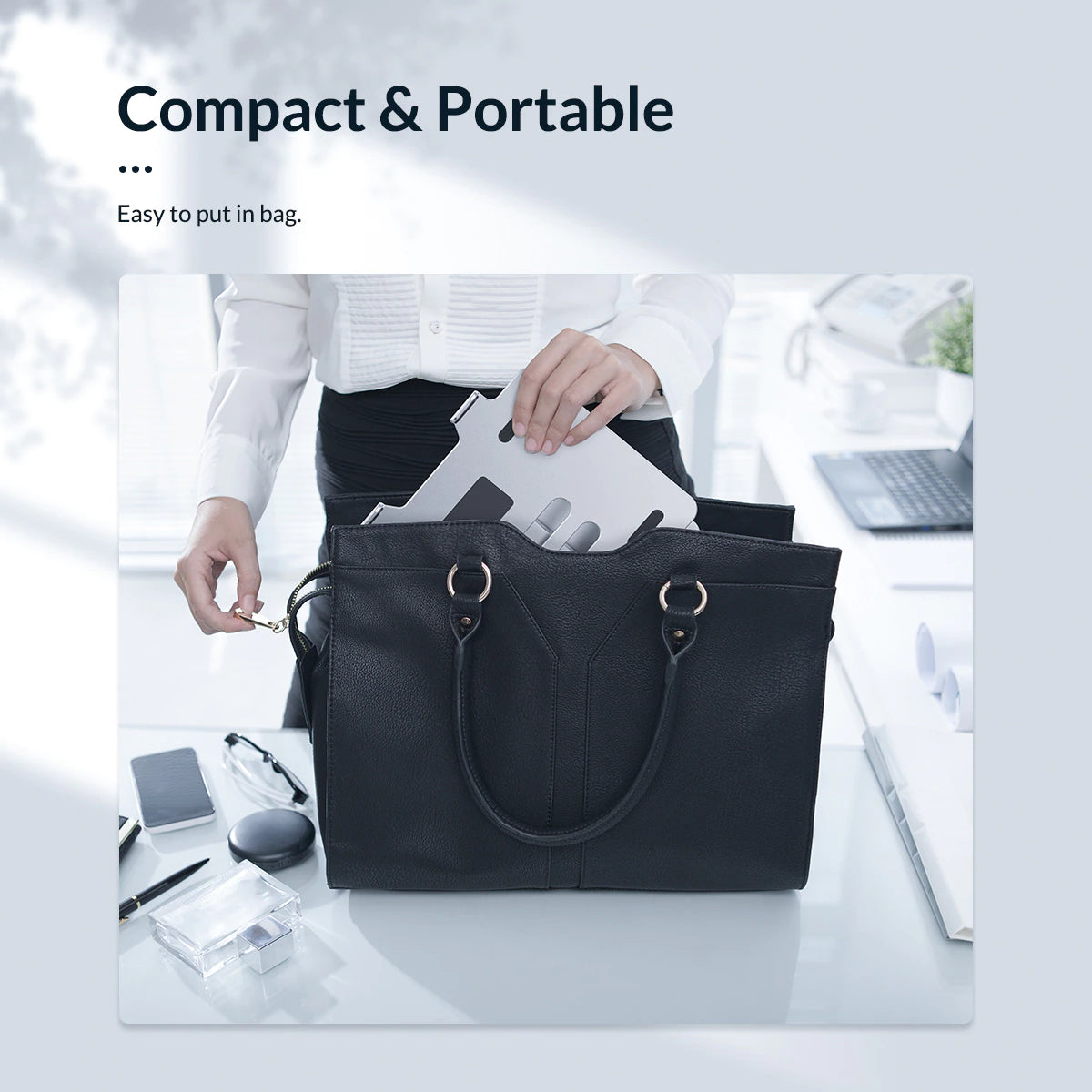 ORICO Foldable Laptop Stand 4 Port USB3.0 Aluminum Notebook Riser Desktop Laptop Cooling Stand for Macbook Dell