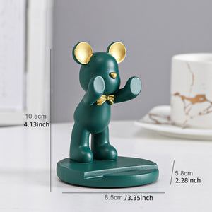 1pc Bear Phone Holder; Cute Cartoon Decorative Desktop Mobile Phone Holder; Home Decor