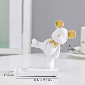 1pc Bear Phone Holder; Cute Cartoon Decorative Desktop Mobile Phone Holder; Home Decor