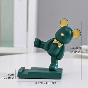 1pc Bear Phone Holder; Cute Cartoon Decorative Desktop Mobile Phone Holder; Home Decor