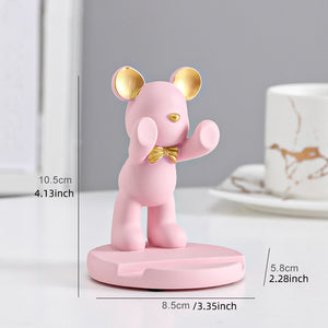 1pc Bear Phone Holder; Cute Cartoon Decorative Desktop Mobile Phone Holder; Home Decor