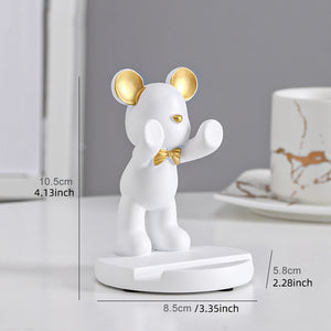 1pc Bear Phone Holder; Cute Cartoon Decorative Desktop Mobile Phone Holder; Home Decor