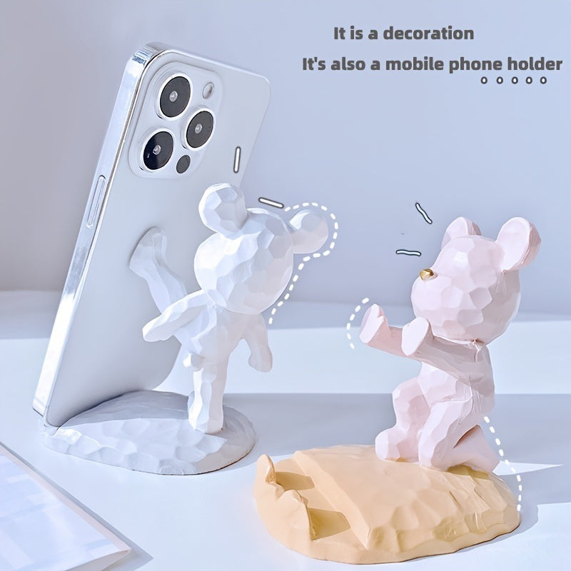 1pc Cite Bear Phone Holder; Creative Lovely Desktop Phone Stand Holder; Home Decor