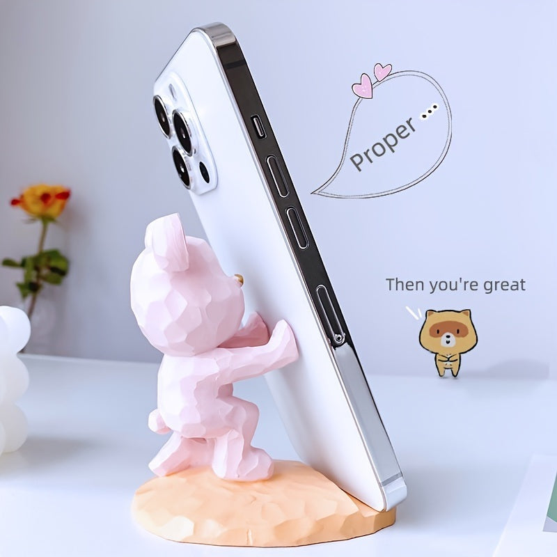 1pc Cite Bear Phone Holder; Creative Lovely Desktop Phone Stand Holder; Home Decor