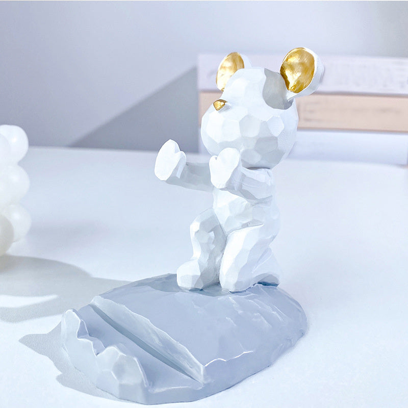 1pc Cite Bear Phone Holder; Creative Lovely Desktop Phone Stand Holder; Home Decor